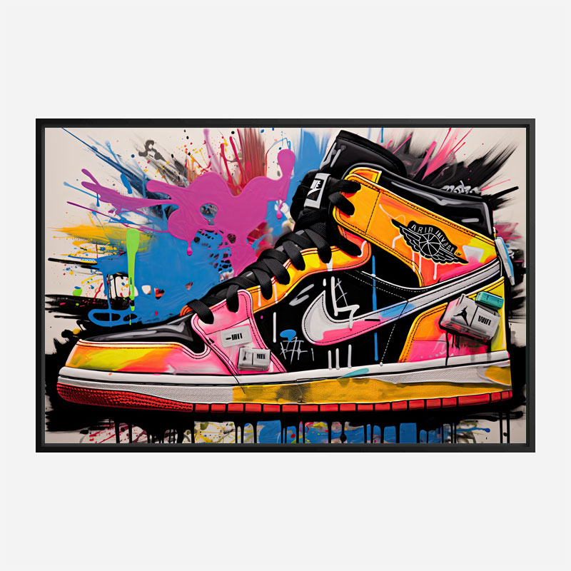 Air Jordon Sneakers Graffiti Style 12 Wall Art